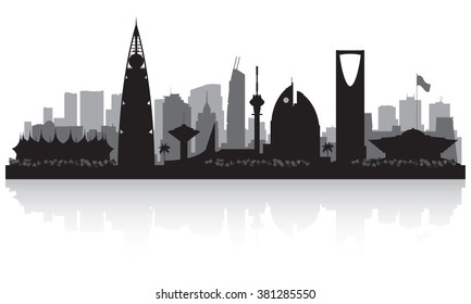 Riyadh Saudi Arabia city skyline vector silhouette illustration