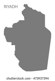 Riyadh Saudi Arabia Map grey