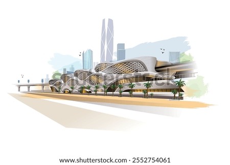 Riyadh, Saudi Arabia, Metro railway station King Abdullah Financial District , KAFD.