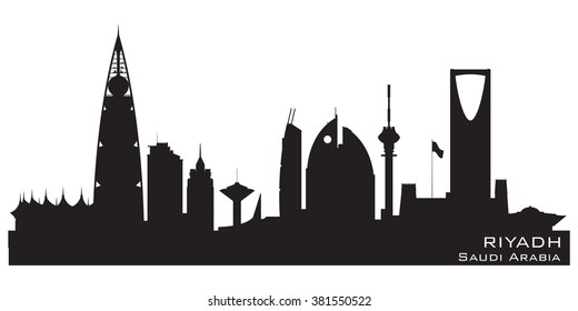 Riyadh Saudi Arabia skyline Detailed vector silhouette