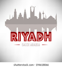 Riyadh Saudi Arabia skyline silhouette design, vector illustration.