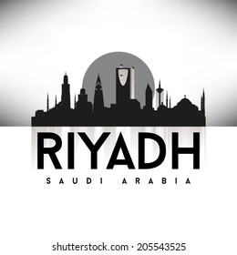 Riyadh Saudi Arabia skyline silhouette design, vector illustration.