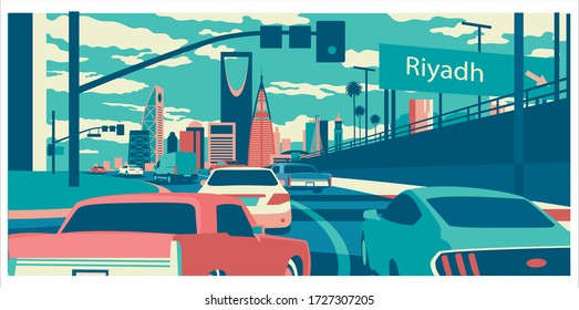 Riyadh Saudi Arabia skyline vector illustration