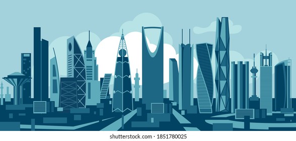 Riyadh Saudi Arabia skyline vector illustration