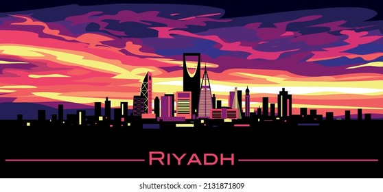 Riyadh Saudi Arabia skyline vector illustration