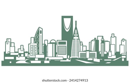 Riyadh Saudi Arabia skyline vector illustration