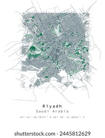  Riyadh ,Saudi Arabia Urban detail Streets Roads Map  ,vector element template image for marketing ,digital product ,wall art and poster prints.