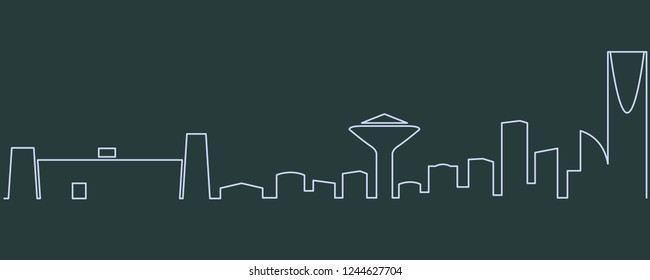 Riyadh Single Line Skyline