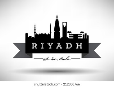 Línea de Riad con diseño de tipografía