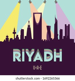 Riyadh United Arab Emirates skyline silhouette flat design vector illustration