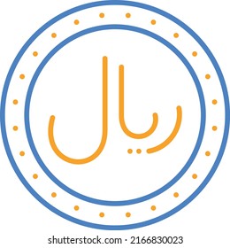 Riyal-Vektorsymbol. Kann für Druck-, Mobil- und Web-Anwendungen verwendet werden.