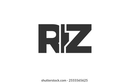 RIZ logo design template with strong and modern bold text. Initial based vector logotype featuring simple and minimal typography. Trendy company identity ideal for businesses brand presence.