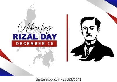 Rizal Day 2024 Celebration Banner and Background. Jose Rizal Illustration