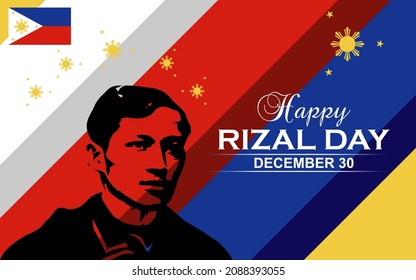 Rizal Day Background Design with the Philippine national flag color theme