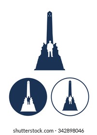Rizal Park. Luneta Park, Manila. Rizal Monument Icon set