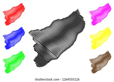 Rize (Provinces of the Republic of Turkey) map vector illustration, scribble sketch Rize ili map