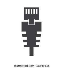 RJ 45 cable on the white background. Vector illustration