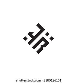 RJ abstract geometric concept logo in high quality professional design that will be best for street style