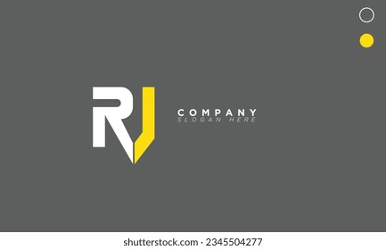 Letras alfabetas RJ Iniciales Logo Monograma JR, R y J