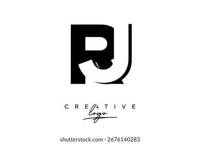 Logotipo creativo minimalista de espacio negativo de RJ con monograma moderno para marca y logotipo de marca comercial con letras iniciales Diseño de logotipo para marca.