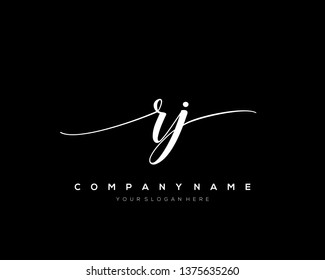 RJ handwriting initial  logo vector