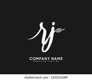 RJ Initial Handwriting Logo Template Vecto