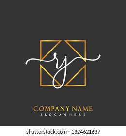 RJ Initial Handwriting logo template vector
