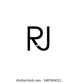 rj initial letter logo vector