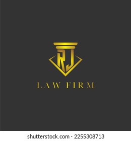 RJ initial monogram logo for lawfirm with creative polygon design