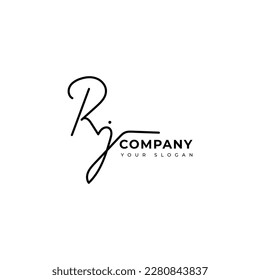Rj Initial Signature Logo, Vektordesign
