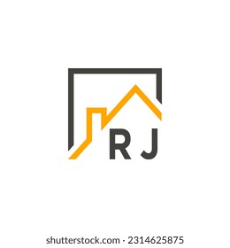 RJ initials homes modern building company logo vector.eps