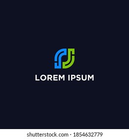 rj initials letter logo, modern and clean logo icon for the company.