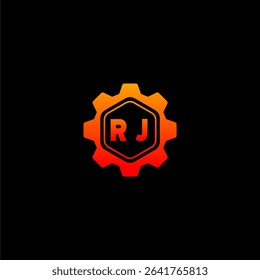 RJ Initials Tech Logo Vector Art Icons and Graphics