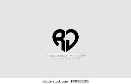 plantilla de monograma de logotipo de vector abstracto RJ JR