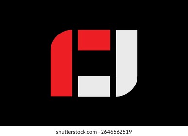 Ilustración vectorial inicial del logotipo de la letra de RJ O JR - ilustración del logotipo del Vector de RJ.