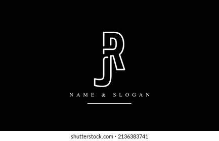 RJ, JR, R, J abstract letters logo monogram