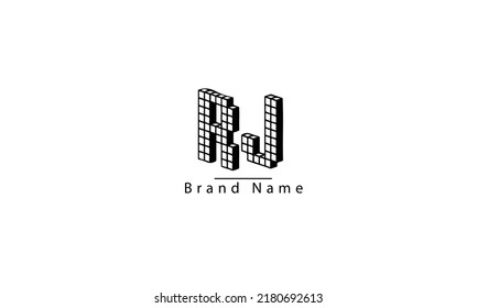 RJ JR R J abstract vector logo monogram template