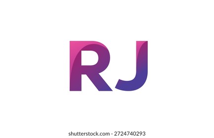 RJ Letter Gradient Monogram Logo for Modern Business Branding