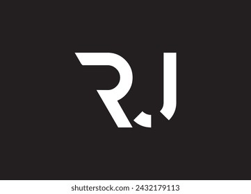  Diseño de logotipo de monograma enlazado de letra RJ