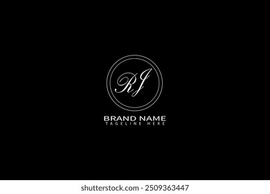 RJ letter logo design on black background. RJ creative initials letter logo concept. RJ unique design.