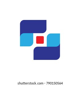 rj letter or S letter with square logo design vector