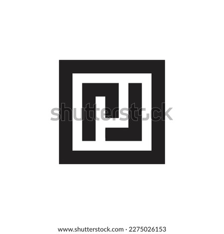 rj logo icon design, square monogram logo vector illustration