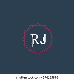 rj logo letter initial, Abstract Polygonal Background Logo, design for Corporate Business Identity,flat icon, Alphabet letter