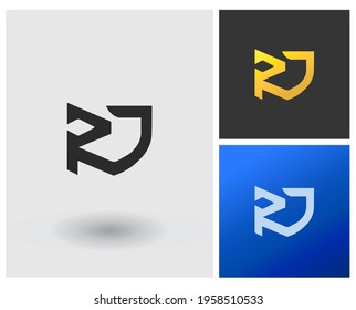 RJ logo letter initial gold luxury in gradient modern apps