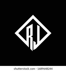 RJ logo monogram with square rotate style design template