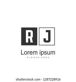 RJ Logo template design. Initial letter logo template design