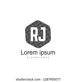 RJ Logo template design. Initial letter logo template design