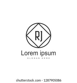 RJ Logo template design. Initial letter logo template design