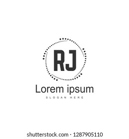 RJ Logo template design. Initial letter logo template design