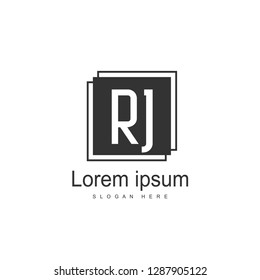 RJ Logo template design. Initial letter logo template design